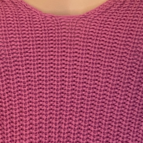 Free People Damsel Rose Pink Bell Sleeves Oversized Cropped Sweater Size XS EUC - Picture 3 of 5